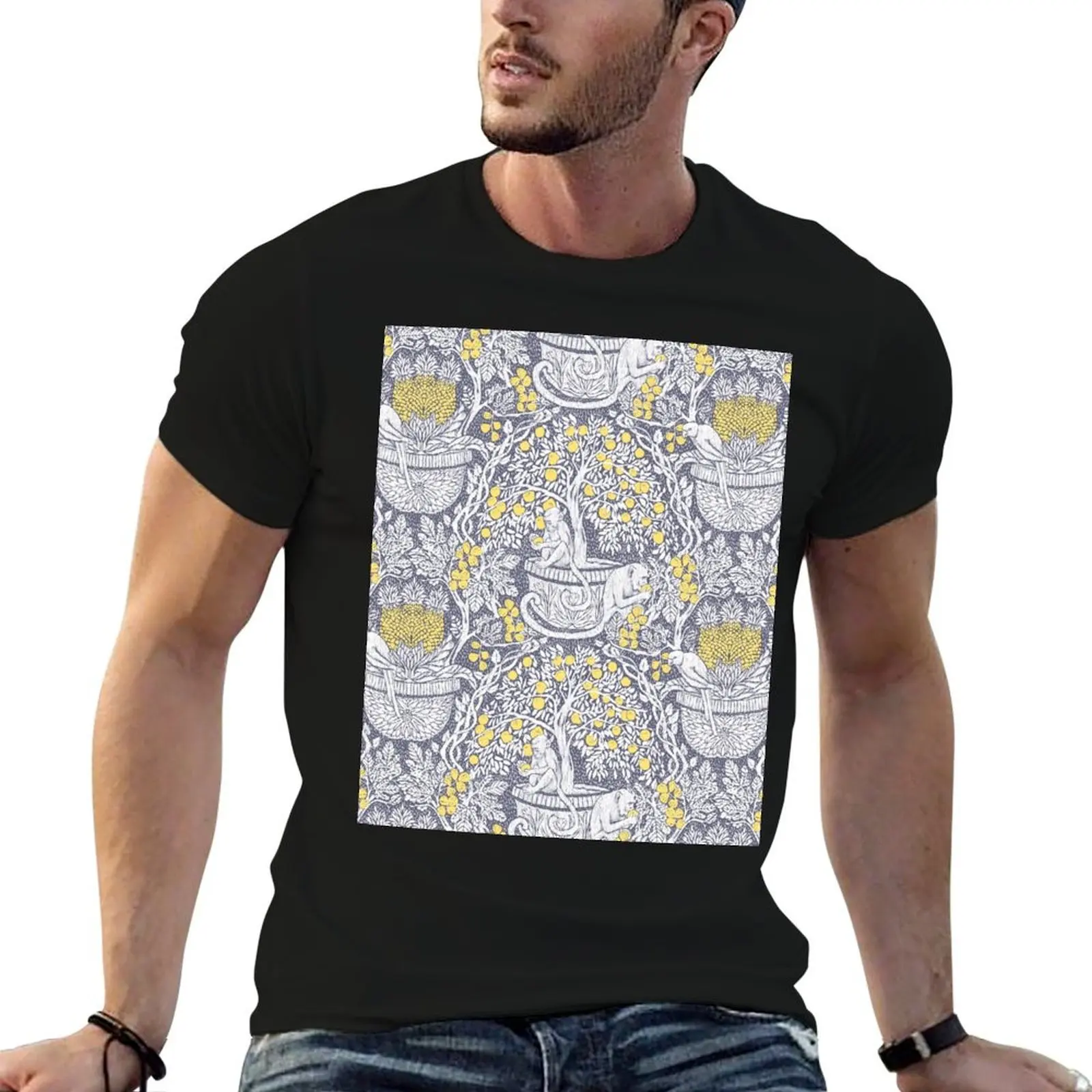 Monkeys and Lemons Damask T-Shirt sweat basketball graphic tees mens champion t shirts