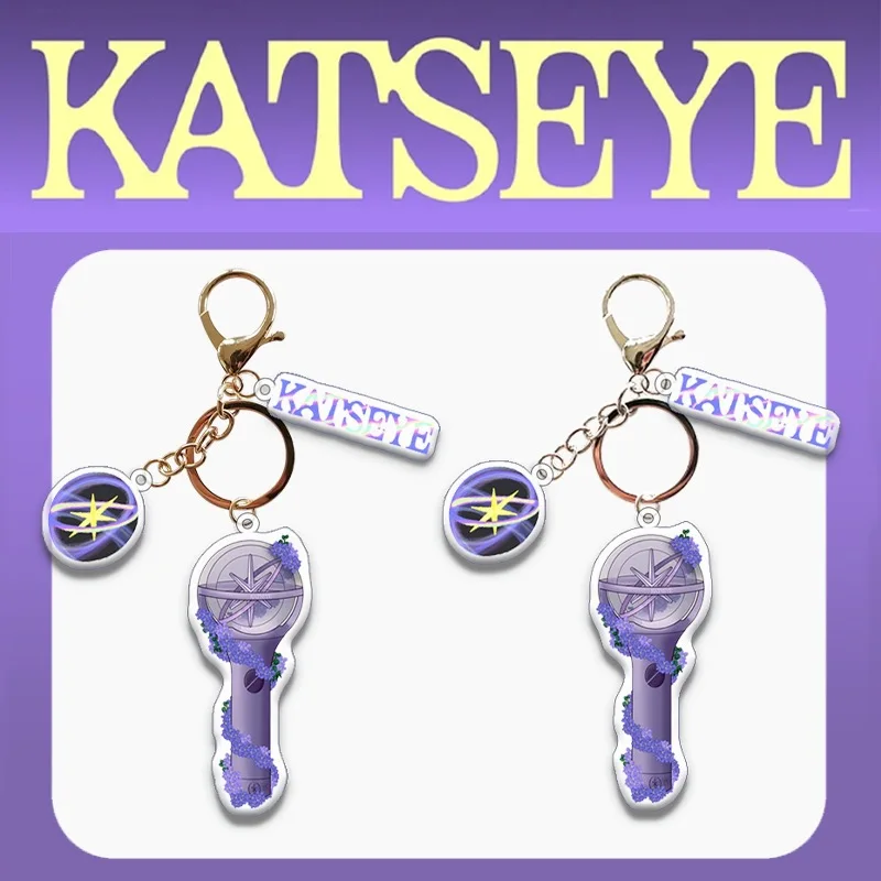 Katseye Acrylic Keychain Kpop Lightstick Charm Bag Pendant Decor Accessory For Fans Collection
