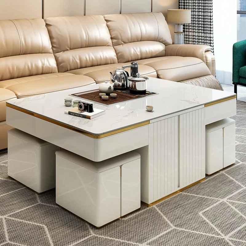 

Clear Nordic Adjustable Coffee Tables Luxury Design White Floor Smart Coffee Table Modern Living Room Bijzettafel Home Furniture