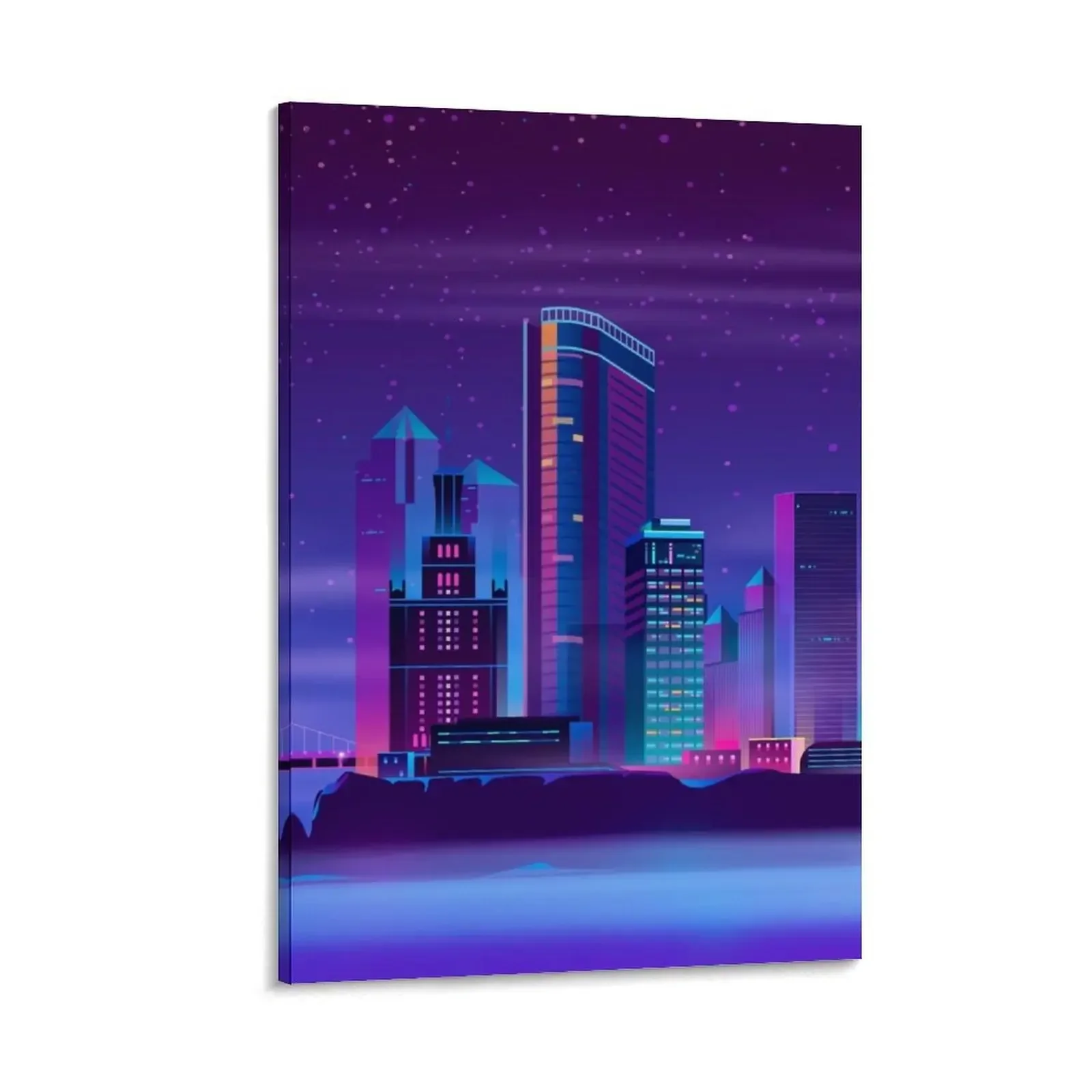 

Synthwave Neon City Canvas Painting Decoration bedroom Decoration for bedroom Decorative painting for bedroom