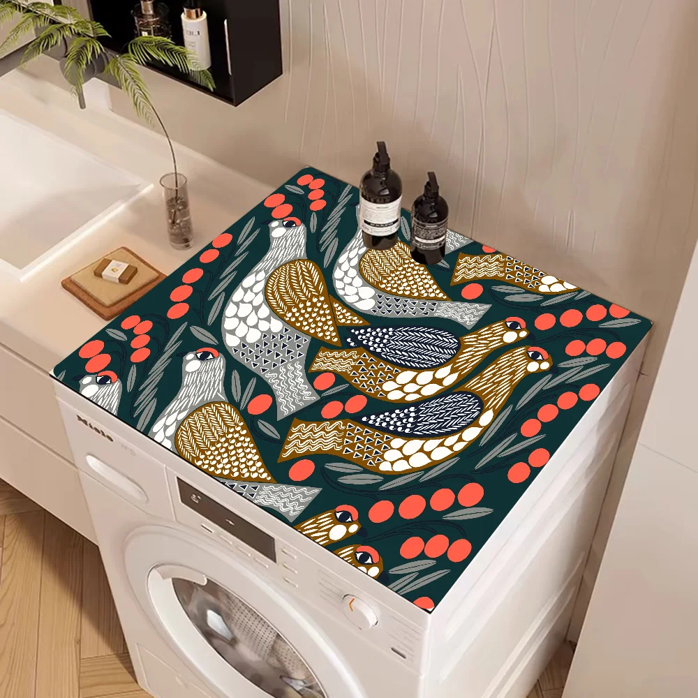 Marimekko-U-Unikko Flowers Quick Drying Dish Mat Printed Kitchen Non-slip Cup Pad Drain Mats Dinnerware Cup Bottle Placemat