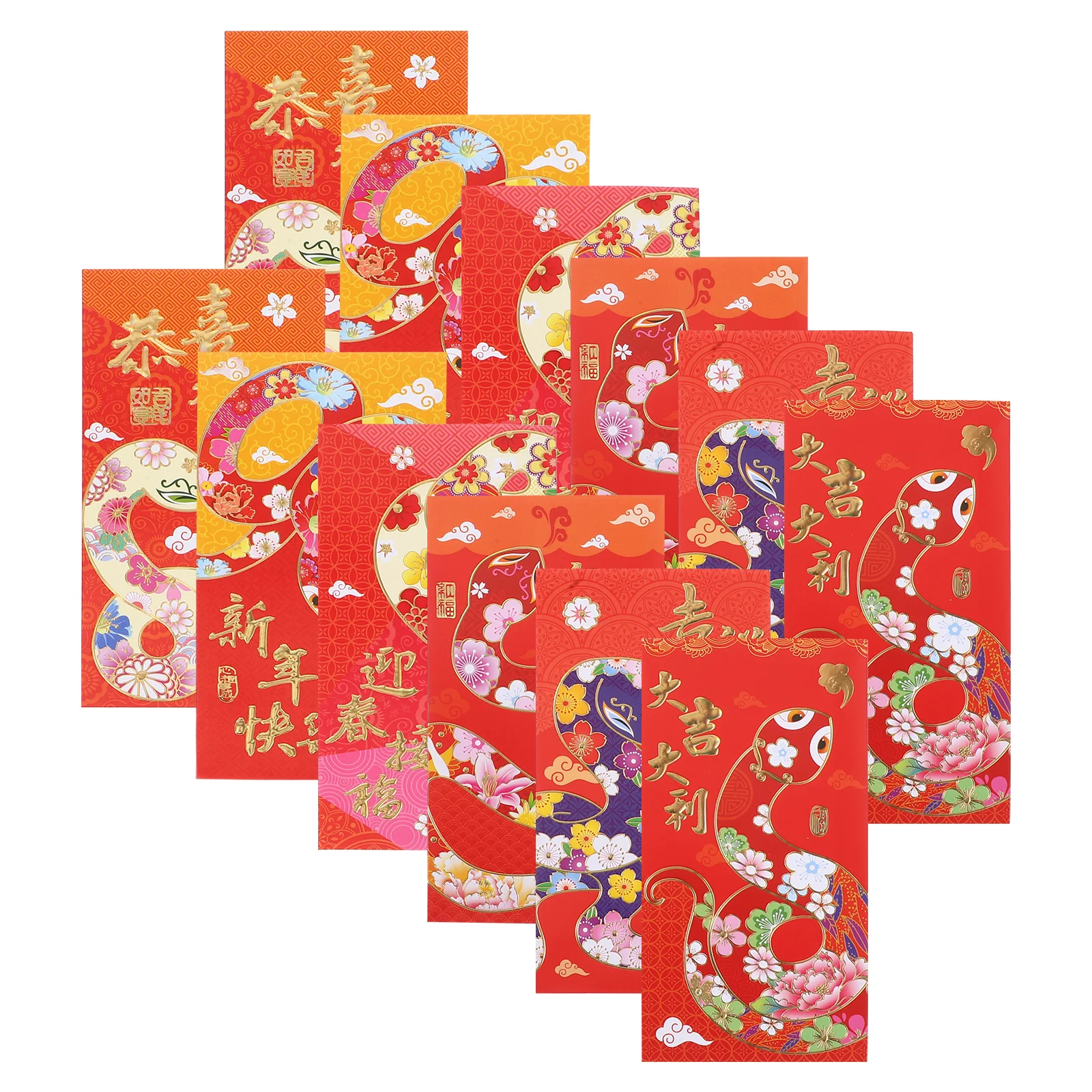 

30 PCS Year of The Snake Red Envelope Bag Birthday Envelopes 2025 New Hongbao Chinese Money Lucky Paper Pockets