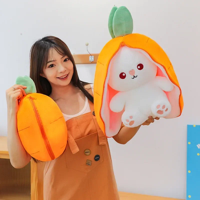 Jouets en peluche créatifs amusants pour enfants, lapin carotte beurre, peluche douce se cachant dans Harvey Bunny, jouets de sac pour enfants, cadeaux d'anniversaire pour filles, 70cm