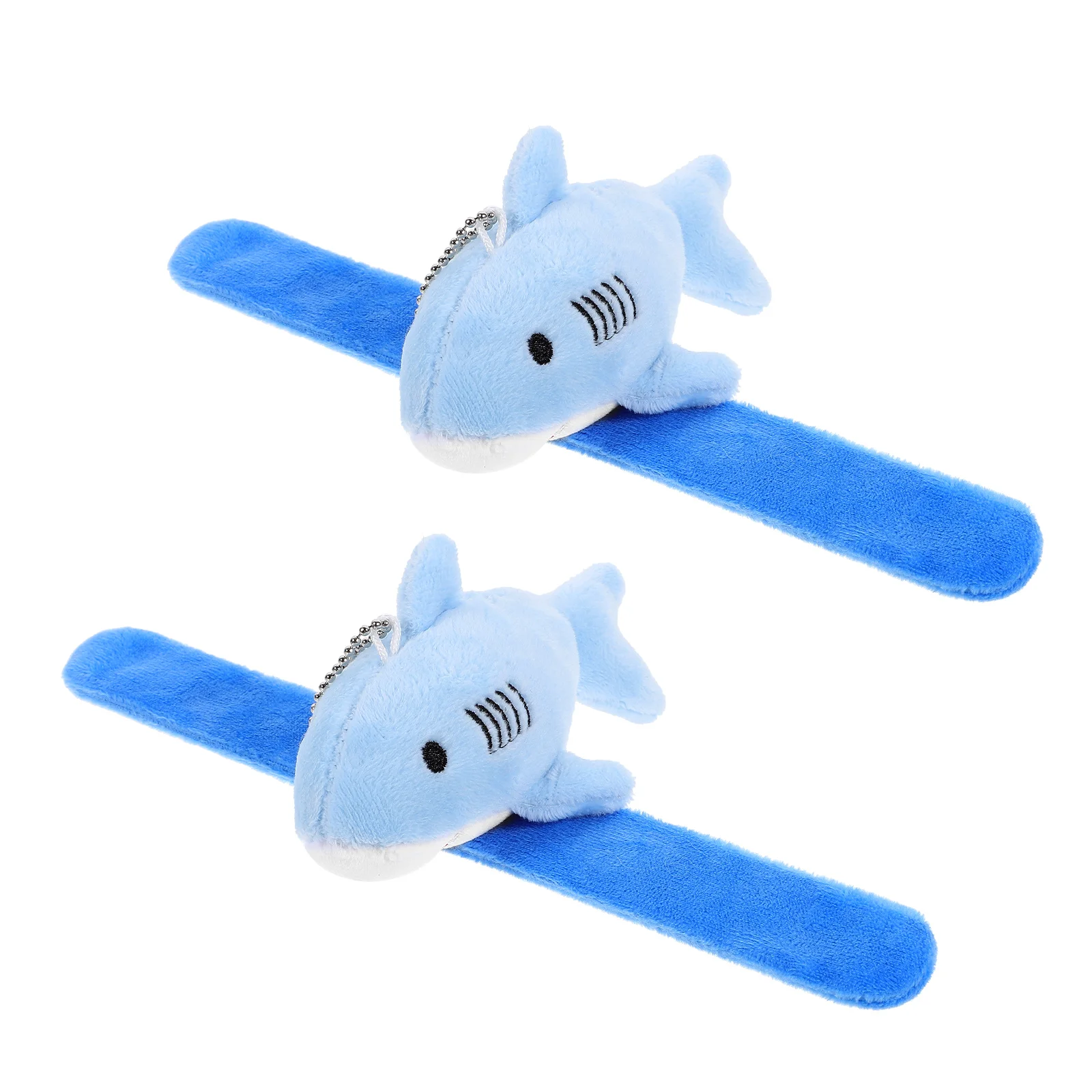 2 Pcs Wrist Band Shark Plush Snap Ring Wristbands Hugger Bracelet Filling Child