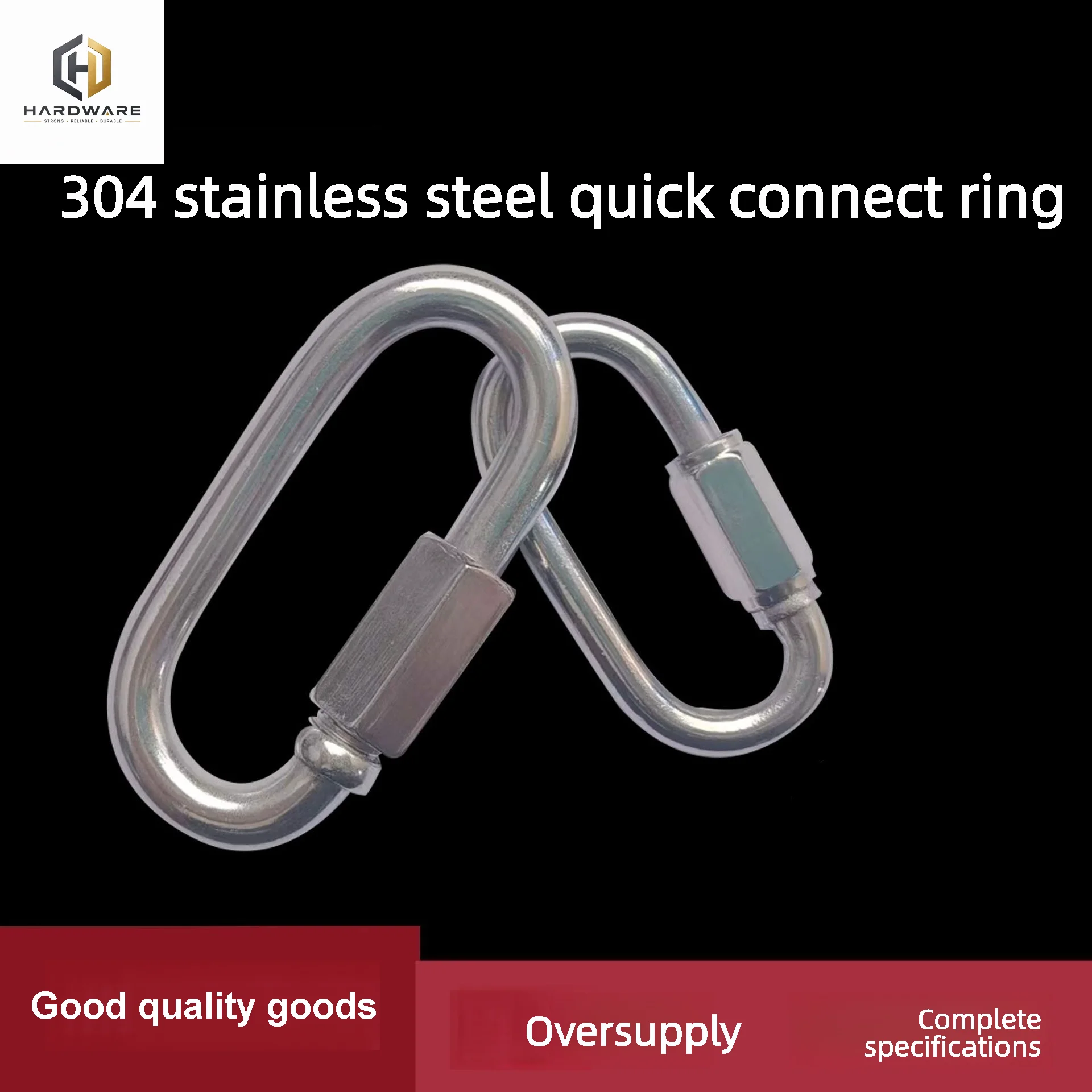 3pcs 304 stainless steel connecting ring fast chain connecting ring runway rock climbing carabiner safety buckle