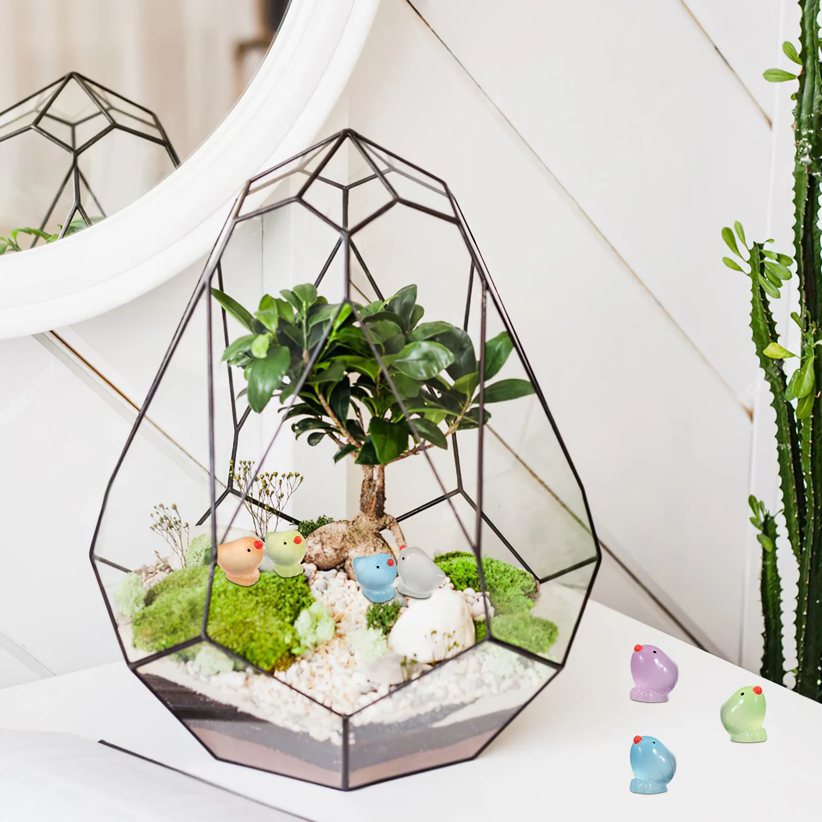 18Pcs Mini Resin Animals Small Chicks Glow-in-The-Dark Cute Decoration for Desk Home Ornament Mini Chickens Small Chicken