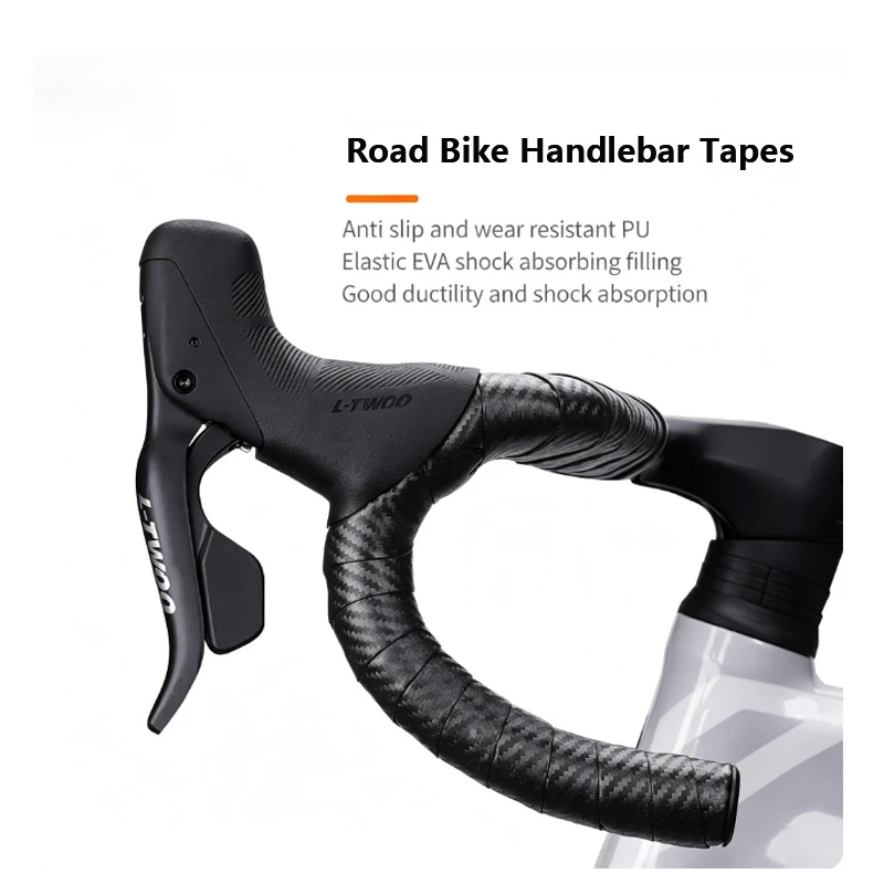 

2 Pcs Carbon Fiber Road Bike Handlebar Tapes Anti-slip Shockproof Eva Foam Bar Wrap With Bar End Plugs