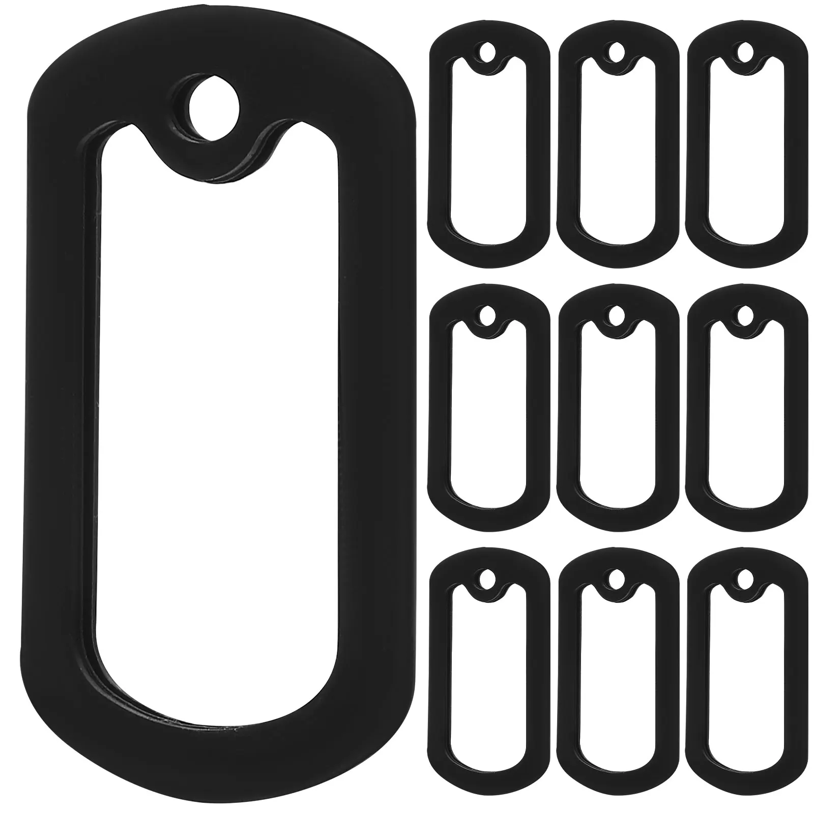

12 Pcs Black 50 28 Dog Tag Silicone Protector Tags Covers Noise Reducer Thick Material Pet Supplies