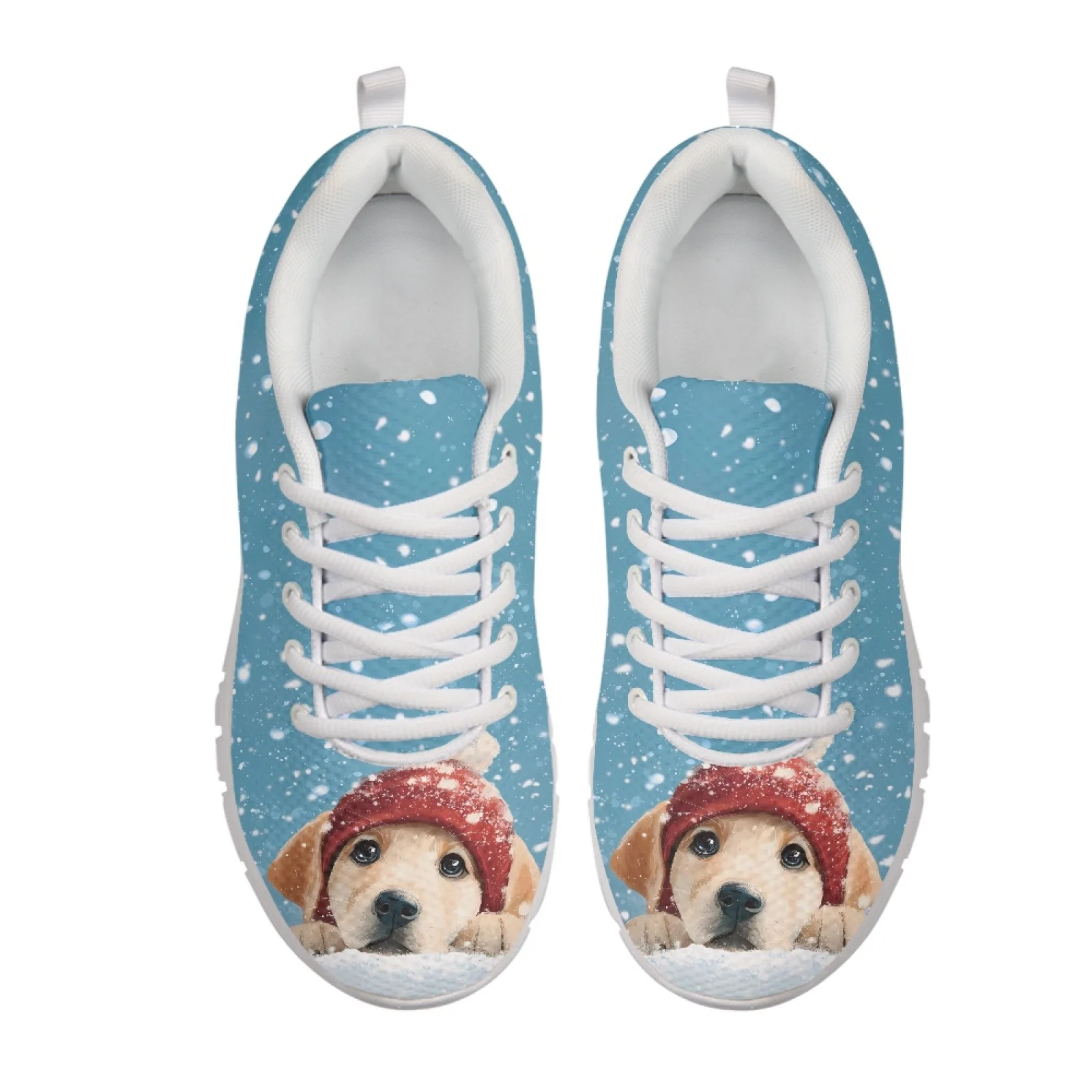 Coloranimal Christmas Running Sneakers Featuring Colored Lights Breathable Shoes for Men and Women, Gym Work Walking