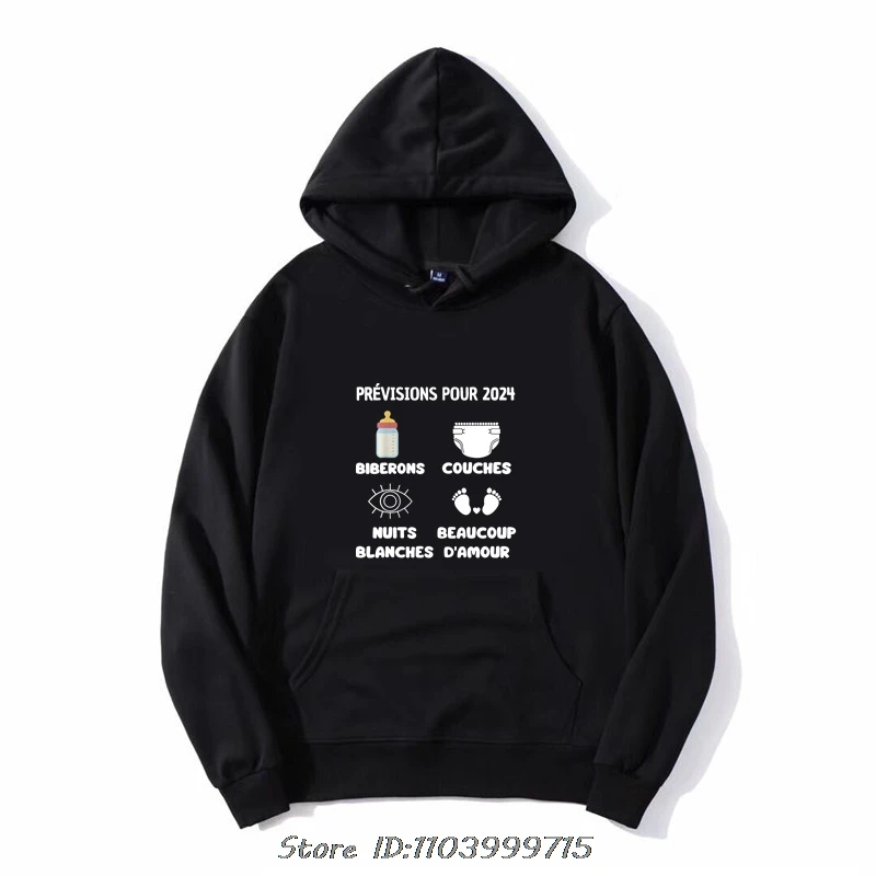 Papa 2025 Hoodie Future Dad And Mom French Texts Beer Lovers Father's Day Gift Men Sweatshirt Cotton Jacket Casual Streetwear