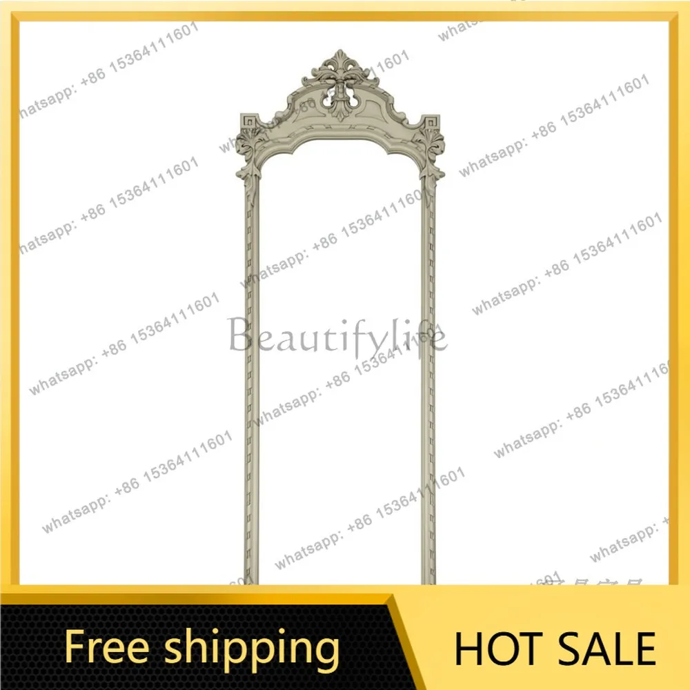 YJ French Retro Irregular Wall Mount Full‑Length Mirror Mid‑Century Vintage Unit For Villa Living American Dressing Home Decor