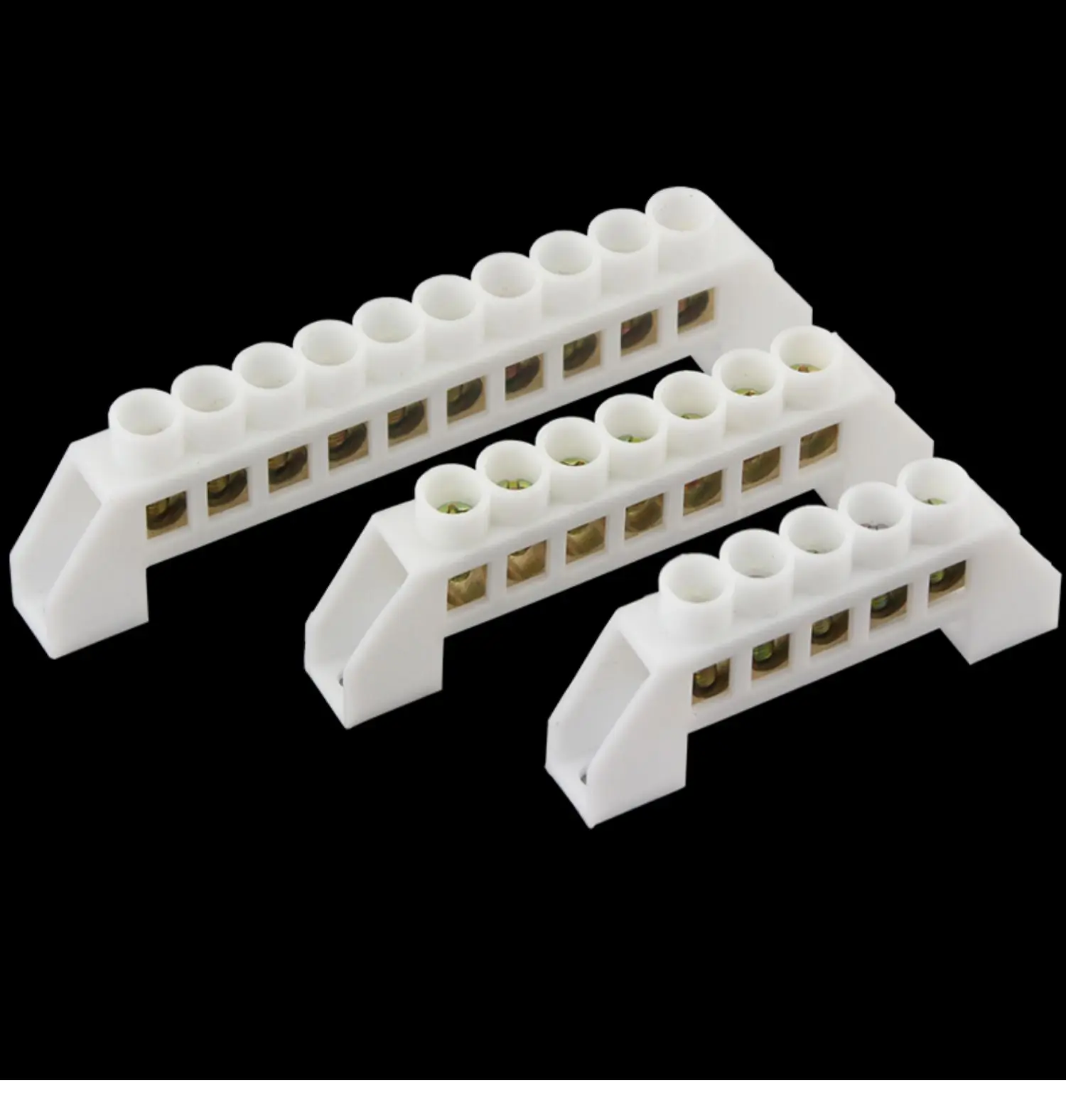 2PCS 250V 15A   5way 7 Way 10 way Straight Ground Wire Row Copper Electrical Bar Terminal Block view 5