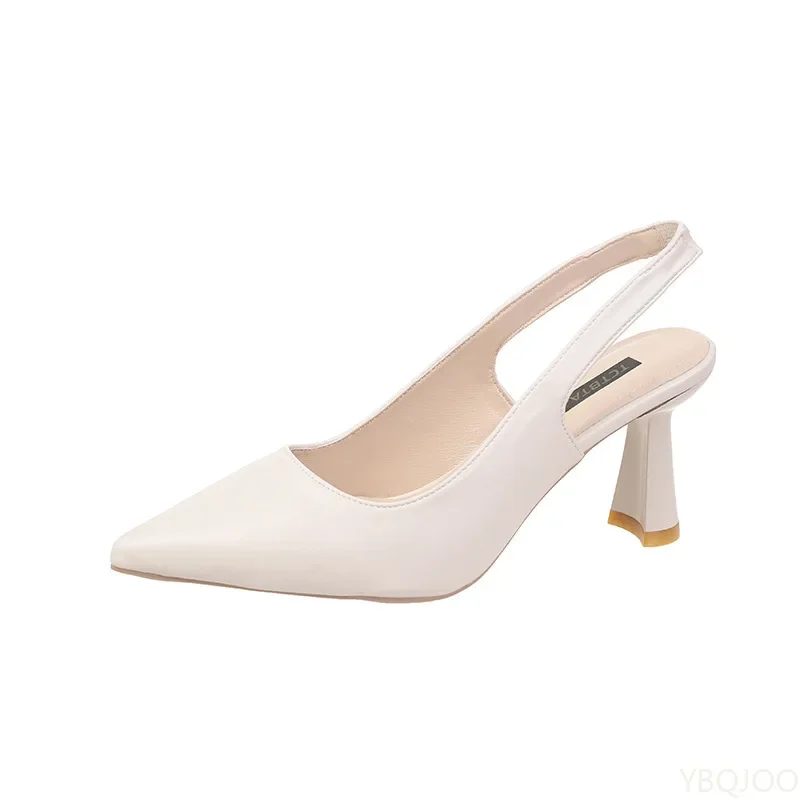 Frühlings- und Sommermode: Neue spitze High-Heel-Damenschuhe mit dünnem Absatz und Zehenkappe, flacher Ausschnitt, Einzelschuh für Damen – Detail 9