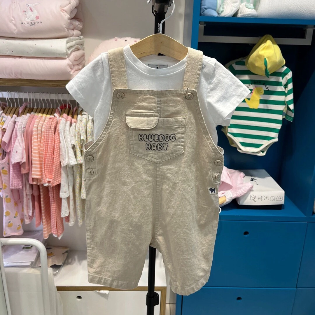 

Summer New Style Children Baby Khaki Cute Fashionable Versatile Bib Overalls Shorts Set Baby Romper Pants for Boys And Girls