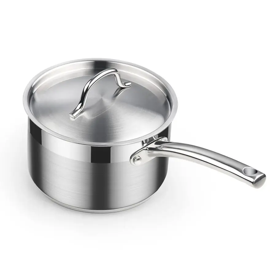 

Saucepan with Lid 18 10 Stainless Steel, 3Quart Professional Sauce pot Mini Milk Pan, Oven Safe 500, Compatible with All Stoveto
