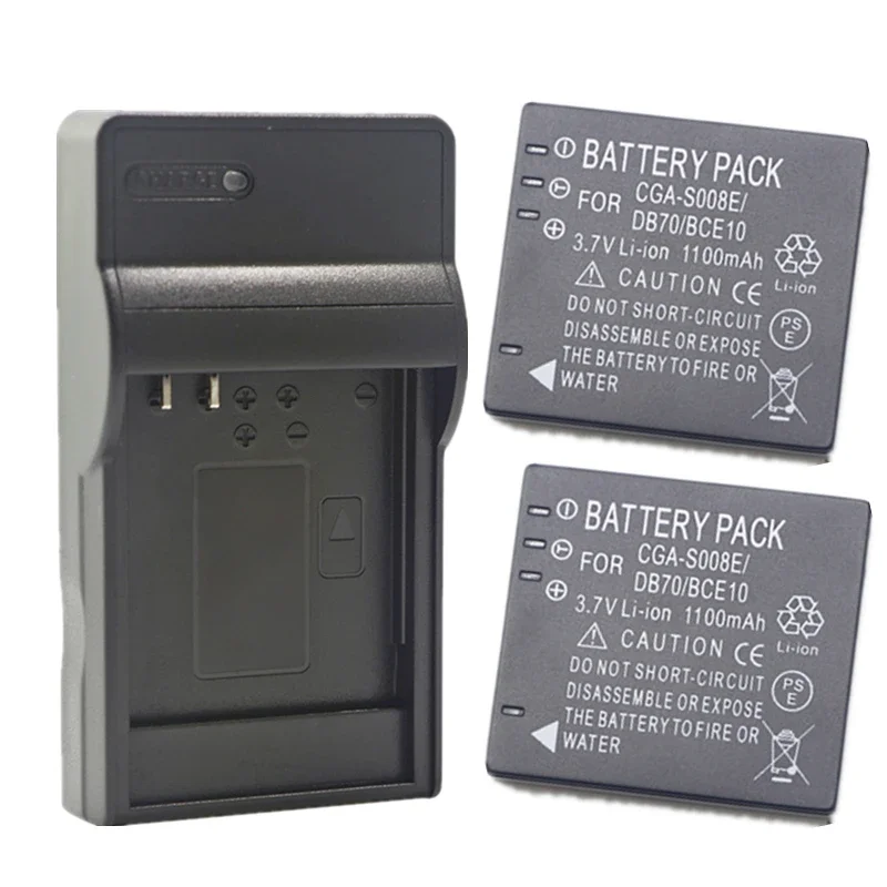 CGA-S008 DMW-BCE10 Battery or Charger for Panasonic DMC-FS3 FS5 FS20 FX30 FX33 FX35 FX36 FX37 FX38 FX55 FX500 FX520 HM-TA1