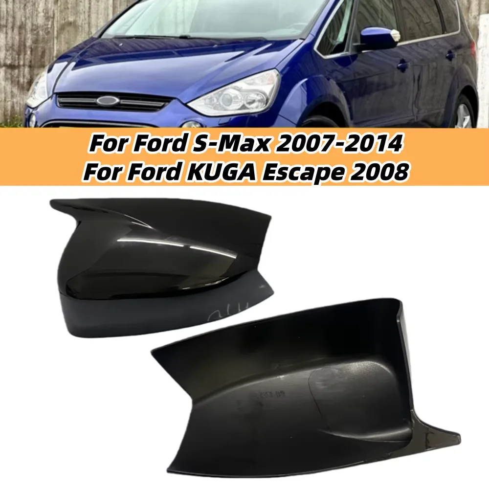 Pair Car Side Mirror Cover Cap for Ford S-MAX 2007-2014 C-MAX 2011-2019 KUGA ESCAPE 2008-2012 Rearview Mirror Shell
