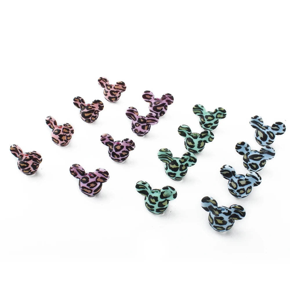 10Pcs Heart Star Bow Tie Silicone Beads Prints Food Grade For Jewelry Making DIY Bracelet Necklace KeyChain Chain Accessories