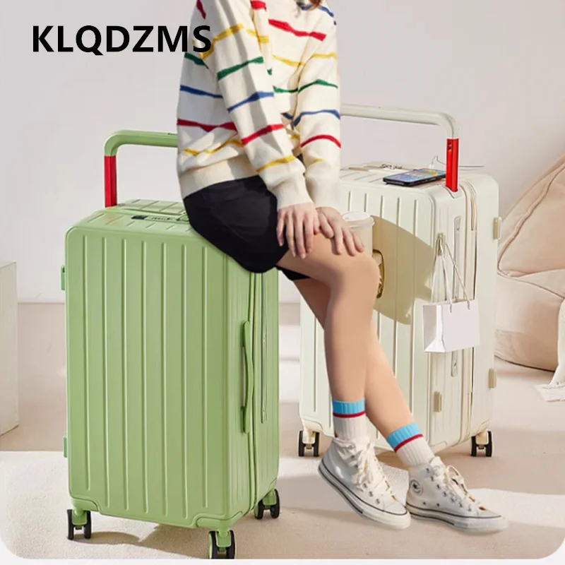 

KLQDZMS New Suitcase 20"24"26"28 Inch Large Capacity Trolley Case ABS + PC Boarding Box Men and Women Universal Cabin Luggage