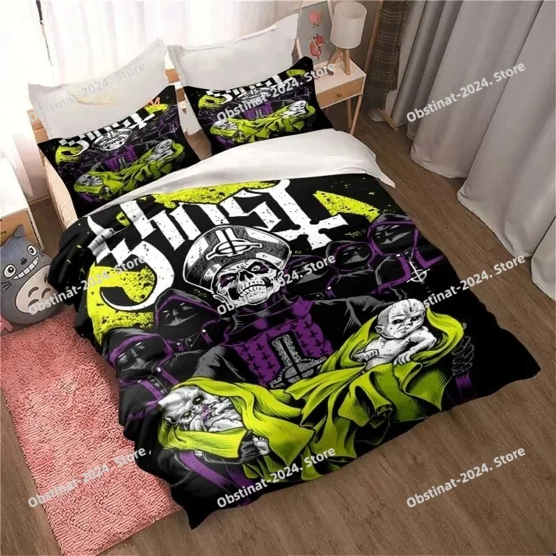 

Fashion Sweden Rock Band Ghost Quilt Covers Bedding Dormitory Sheets Three-piece Bedding Set Three-piece Soft Warm Bedding Set
