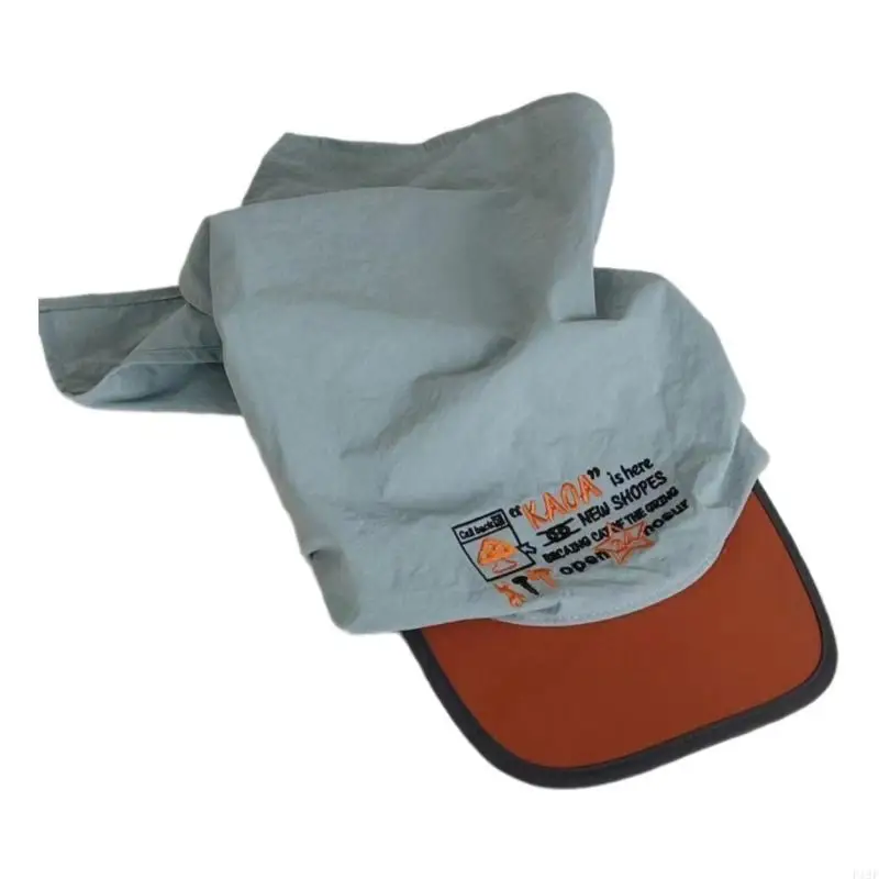 

F19F Quick Drying Sports Hat Women Hiking Hat with Head Scarf Hip Hop Embroidery