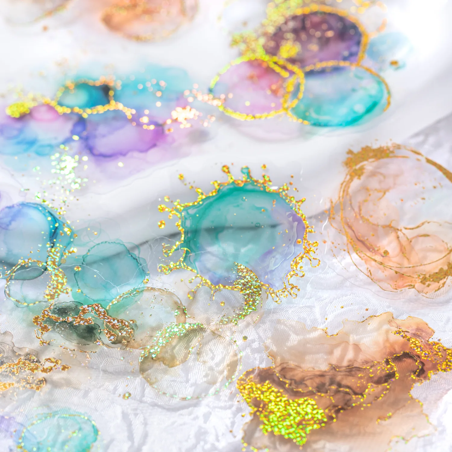 قطعتان من ملصقات سلسلة Star Track، تصميم مزج الألوان المائية، مناسبة للقرطاسية، وديكور المذكرات، وما إلى ذلك