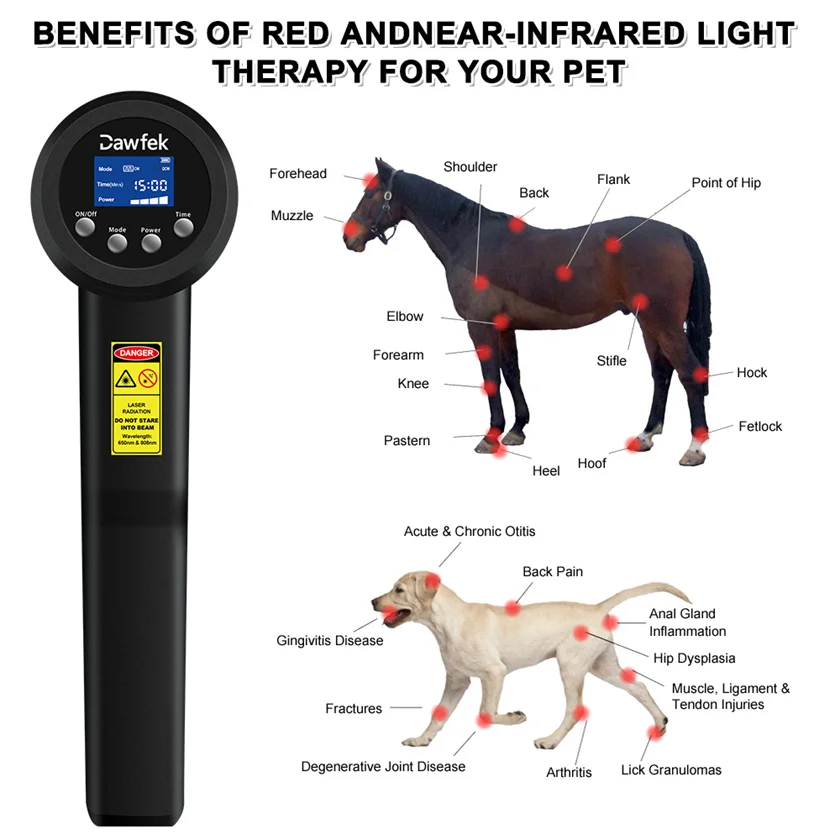 Tratamento a laser Dawfek para artrite nos pés, terapia de massagem a laser perto de mim, laser para fascite plantar e hérnia de disco 5W 10Hz