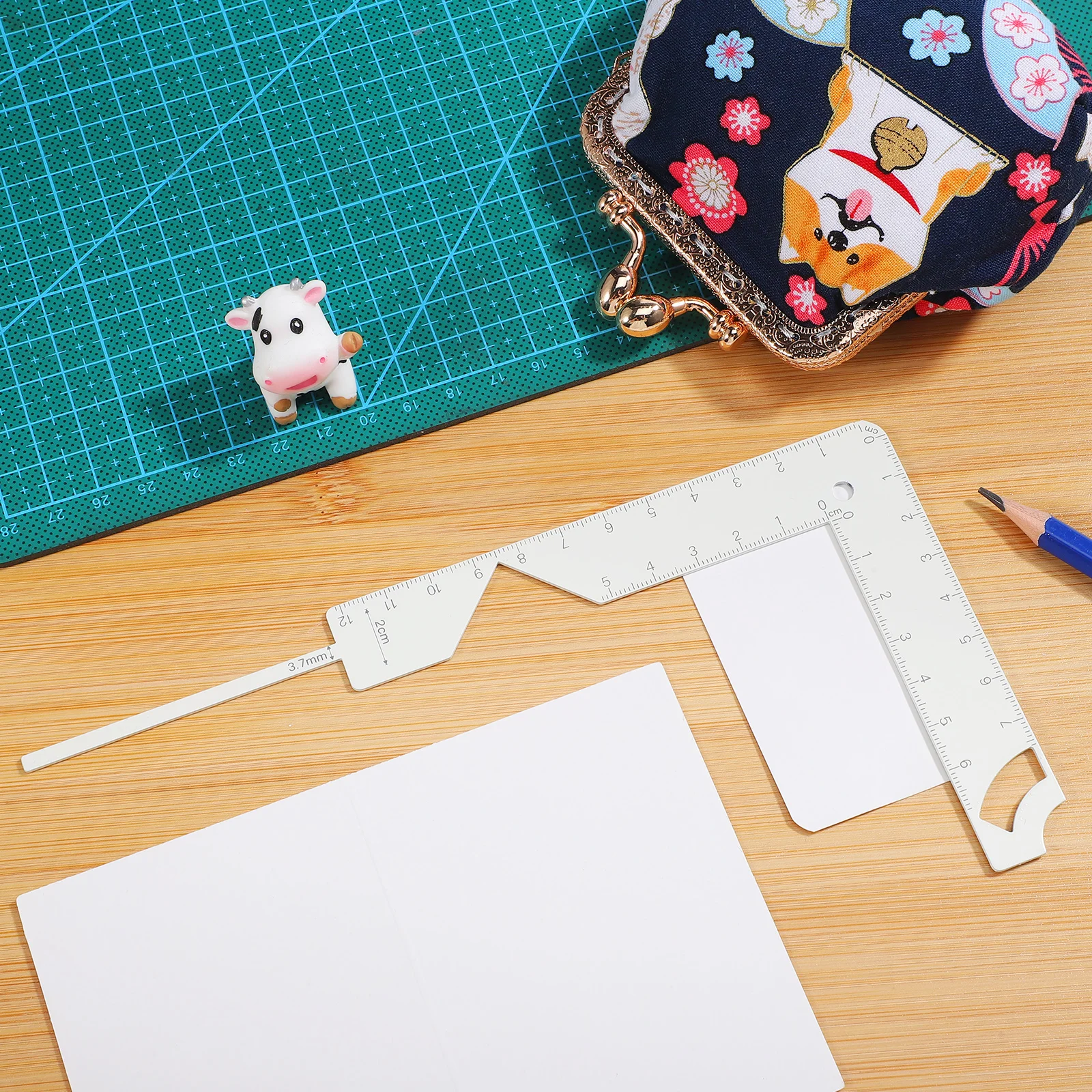 

Metal Positioning Ruler 15cm Bookbinding Guide Tool Multi Functional Perfect For Journal Cover Making Measurement
