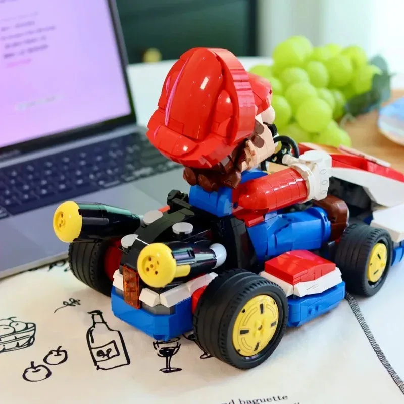 ชุดตัวต่อสร้างสรรค์ 1972 ชิ้น รุ่นรถซูเปอร์มาริโอคาร์ท ของเล่นตกแต่งสำหรับเด็กชายและเด็กหญิง
