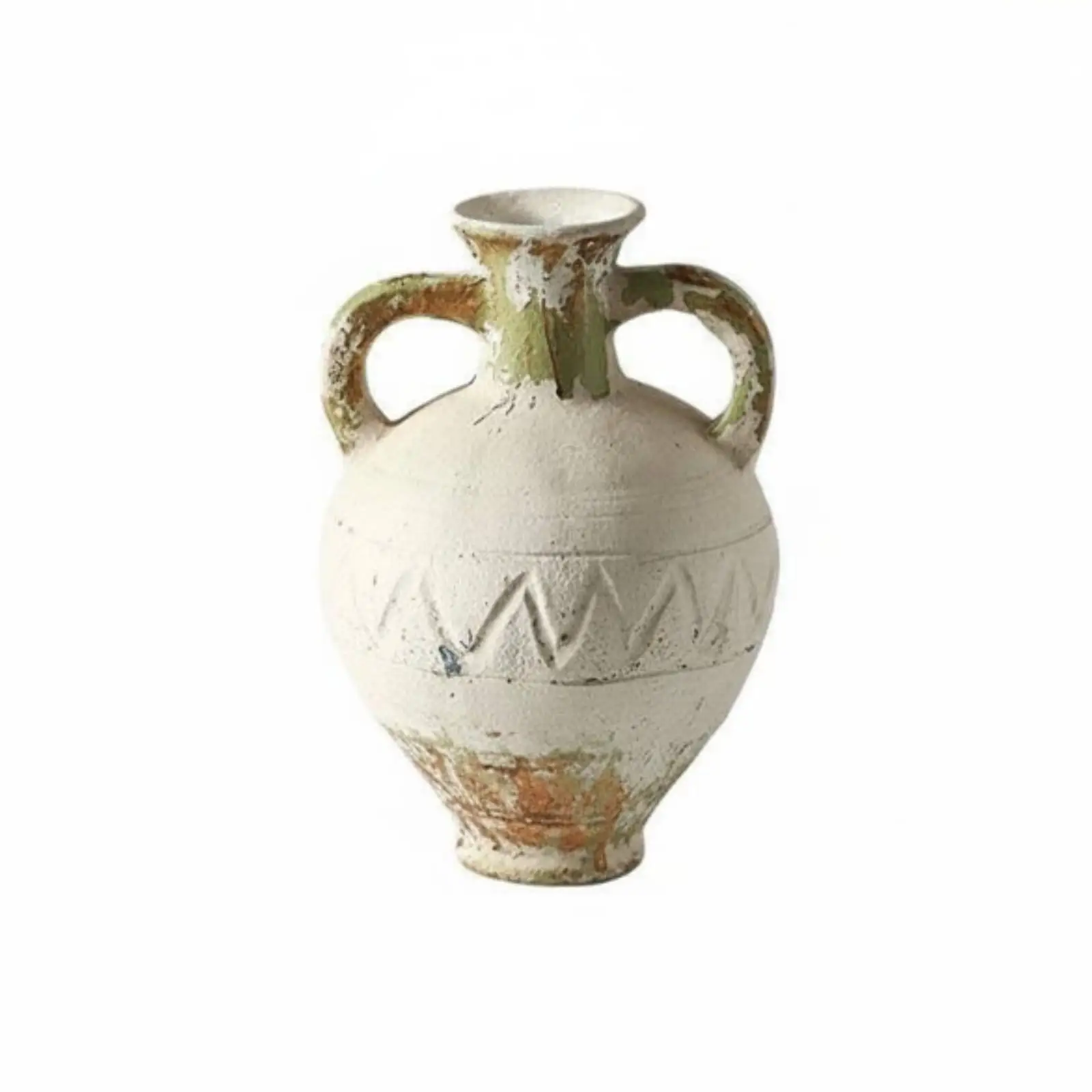 Handmade Resin Decorative Vase Rustic Weathered Finish Room Accent Vase Object for Minimalist Home Decor