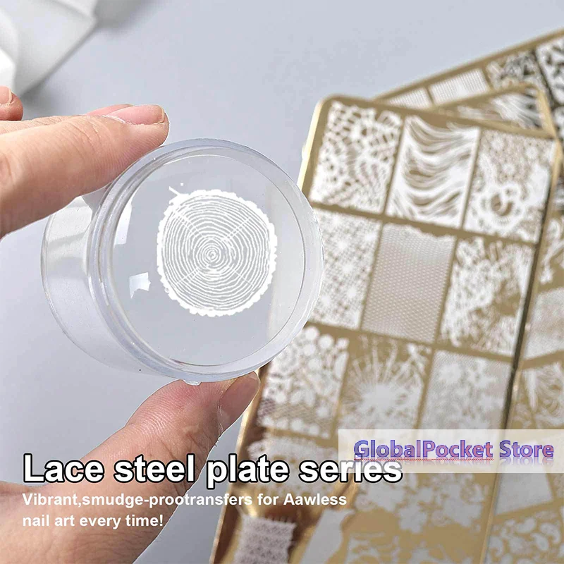 12x6cm Golden Rectangular Nail Stamping Plates Bowknot Butterfly Flower Cat Designs Nail Art Template For DIY Nail Decor Stencil