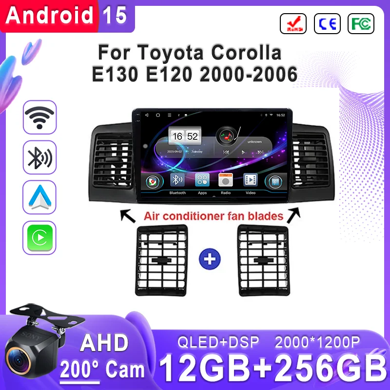 

Android 15 2K Screen Multimedia For Toyota Avensis T25 2002-2008 Stereo Head Unit GPS Navigation High-performance CPU Screen