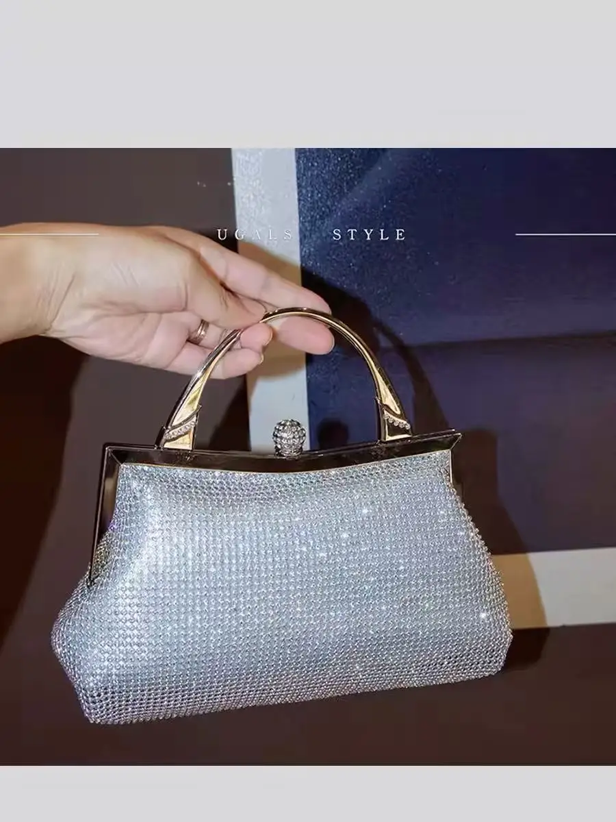 

High Quality Luxury Shiny Women Handbag Glitter Rhinestones Diamond Evening Bag Fashion Banquet Bag Wedding Party Clutch Purse