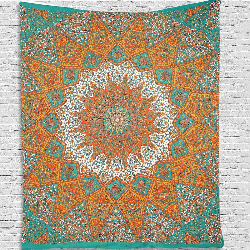 VIKAMA Indian Elephant Mandala Tapestry Wall Hanging, 6 Assorted Designs, Wall Decor for Bedroom Living Room