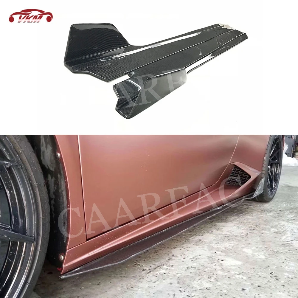 

2 PCS/Set Dry Carbon fiber / FRP Side Skirts V Style Door Bumper Lip Aprons case For Lamborghini Huracan LP610-4 2014-2016