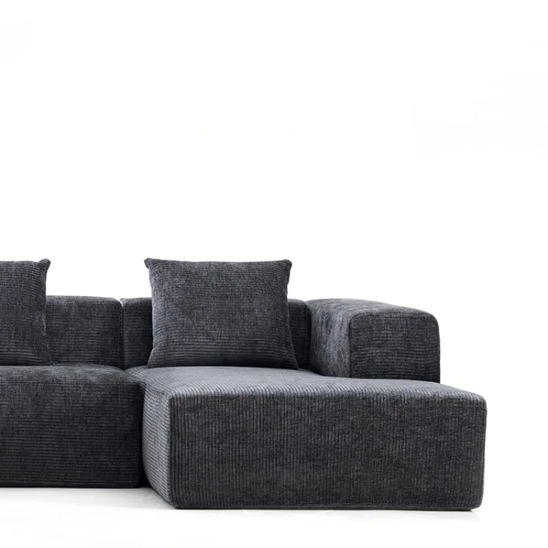 Corduroy Modular Sofa Combination Lazy Cream Wind Tofu Blocks Full Sponge Compression Nordic