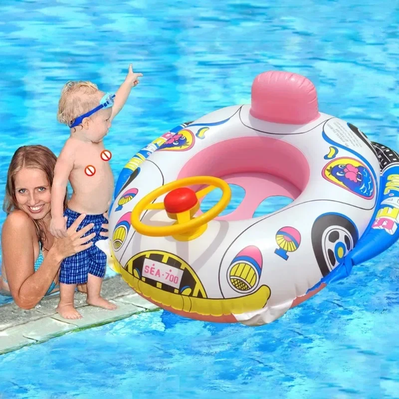 Baby Water Toys Indoor Outdoor Pool Inflatable Float Seat Boat Cartoon Car Swimming Ring Floating Chair Inflatable Model