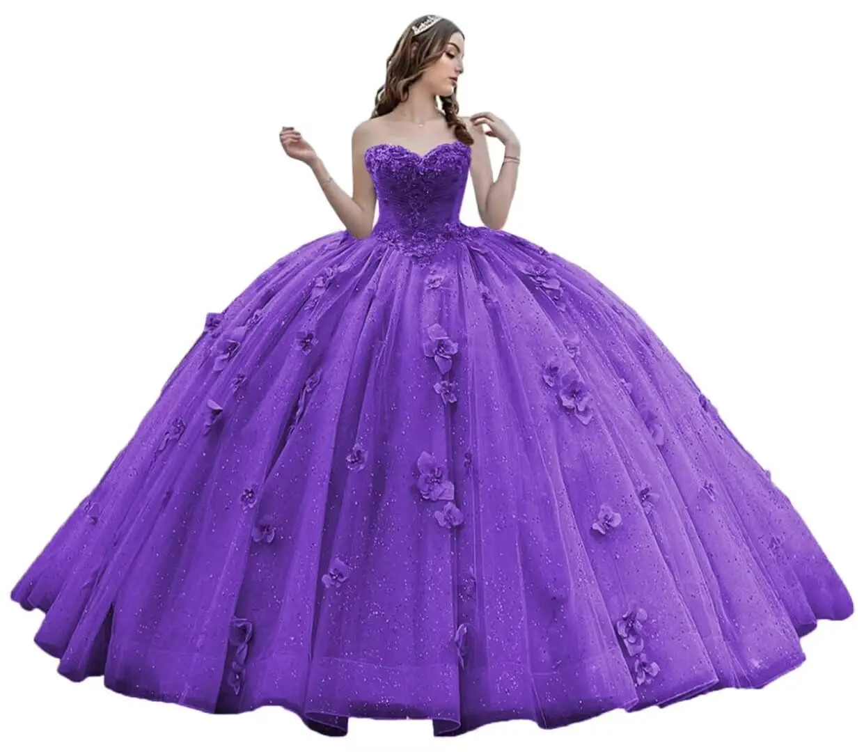 KIVARY Princess Sweetheart Quinceanera платья кружевное бальное платье с цветочным принтом блестящие платья для выпускного вечера из бисера