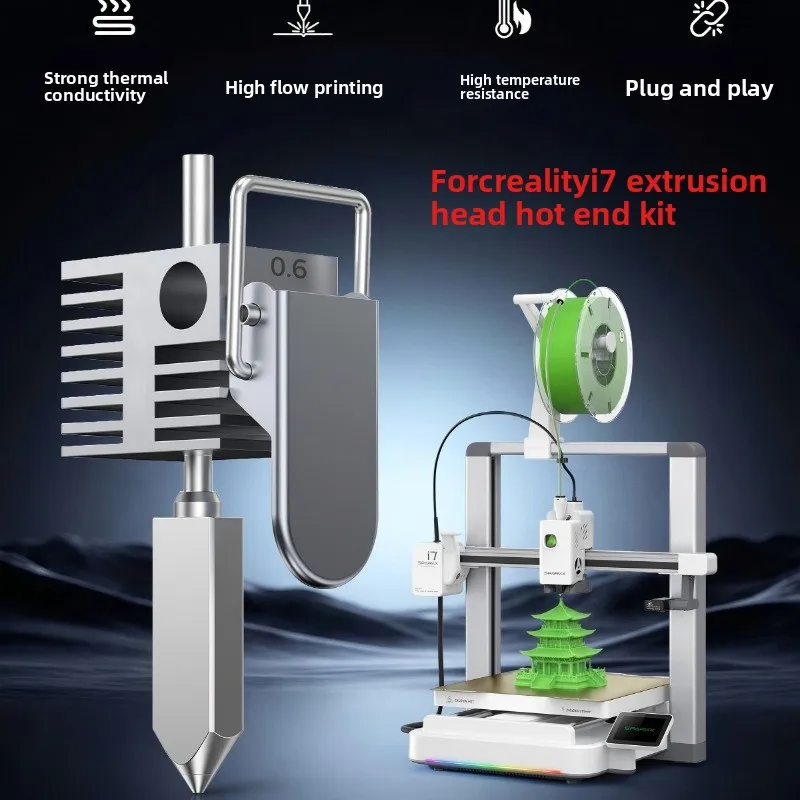 

3D Printer Parts FOR Creality SPARKX i7 Extrusion Head Hot End Kit Integrated Structure High Flow Plug and Play