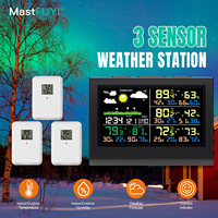 MASTFUYI 3-Sensor Weather Station 5-inch HD Color Display Desktop Clock Weather Forecast Indoor/Outdoor Thermometer Hygrometer​