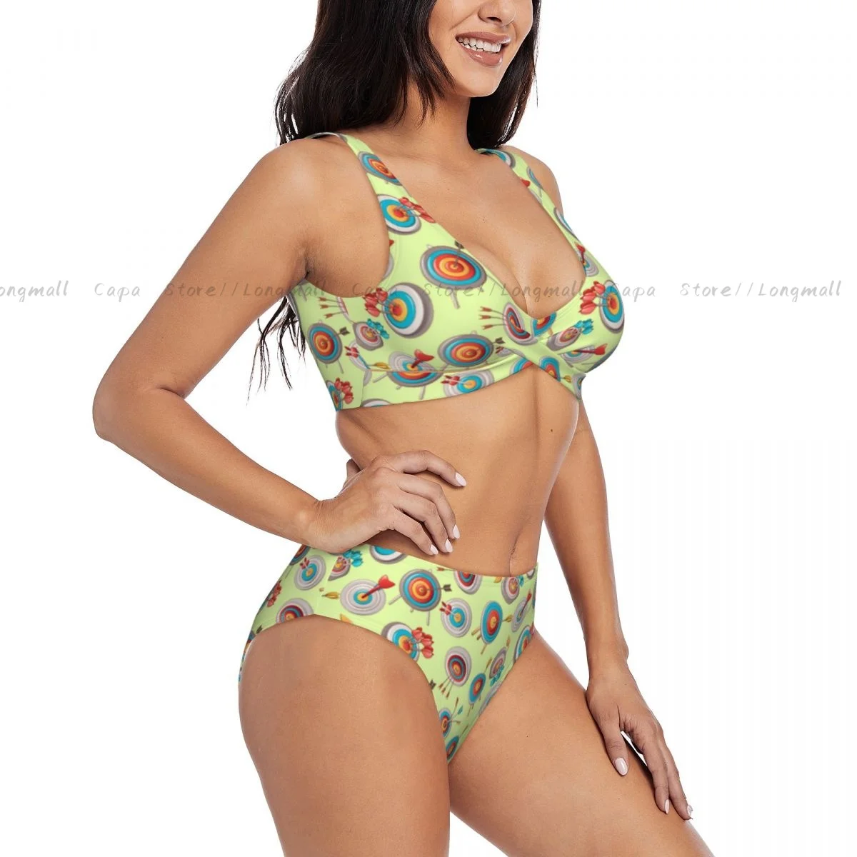 

Sexy Bikini Women Swimwear Arrow Cartoon Pattern Female Swimsuit Swimming Bathing Swim Suit Summer Beachwear