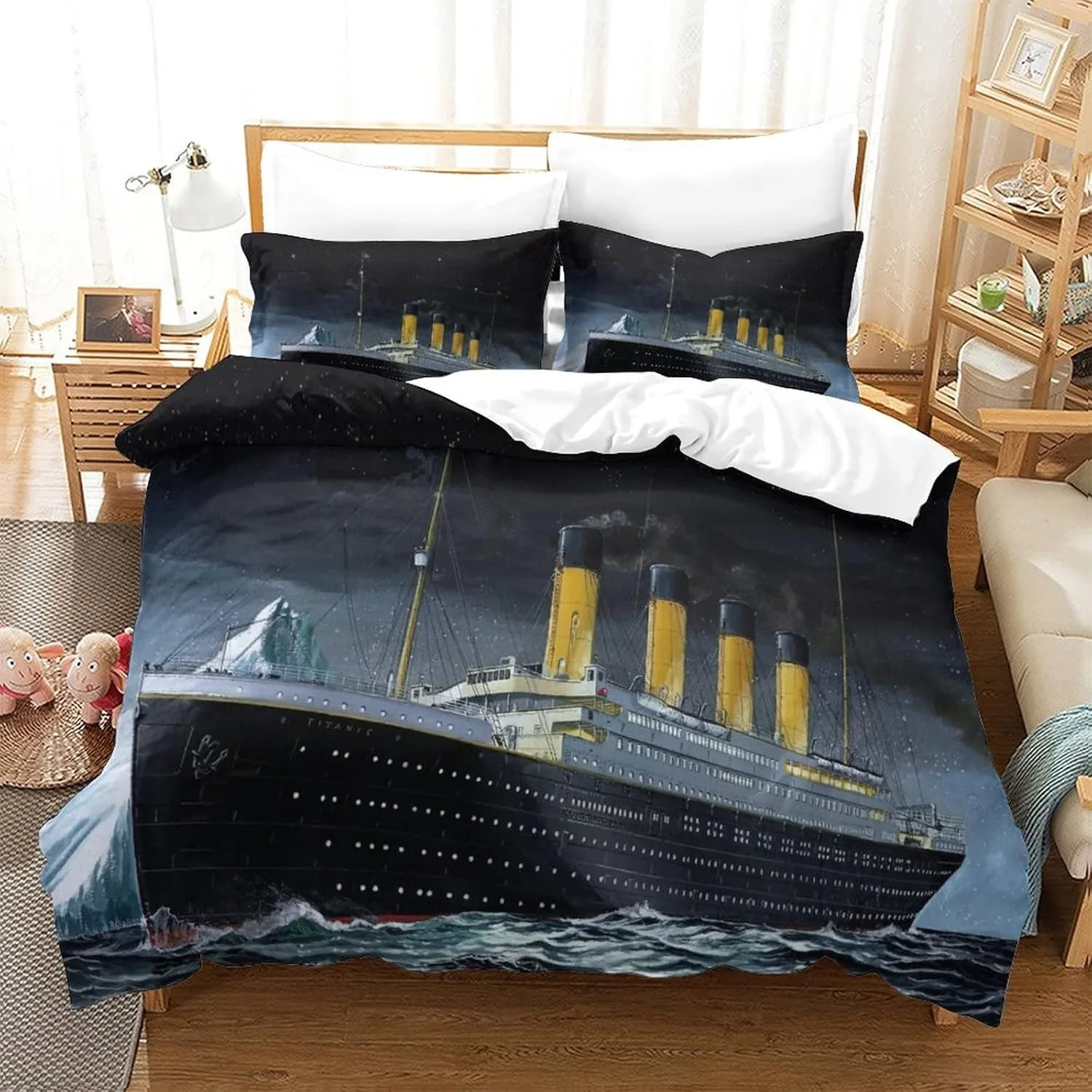 

Exquisite 3D Titanic Ship Ocean Wallpaper Romantic Love Print Bedding Set Duvet Cover Comforter Bed Youth Kids Girls Boys Gift