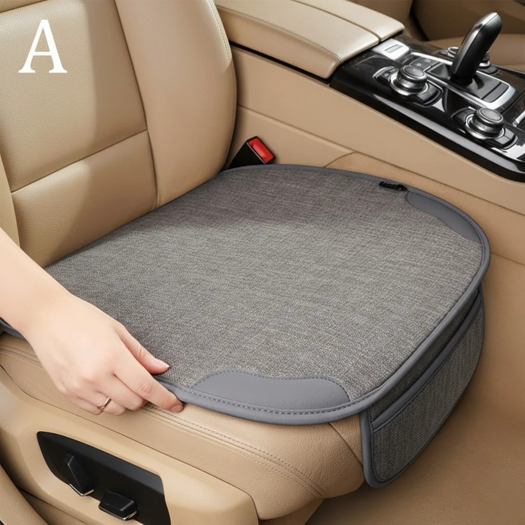 

Summer Car Breathable Flax Seat Cover Universal Front Breat Seats Cushions Protector Covers In Cars Chair Accessories