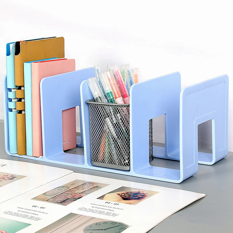 Grid Multi-Purpose Bookends Book Storage Stand Organizer Holder Desk Bookshelf For Book Cd Magazine File Office Supplies