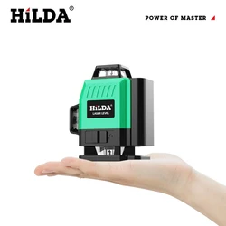 HILDA 12/16 linee livello autolivellante 360 croce orizzontale e verticale strumento ottico Laser portatile verde Super potente