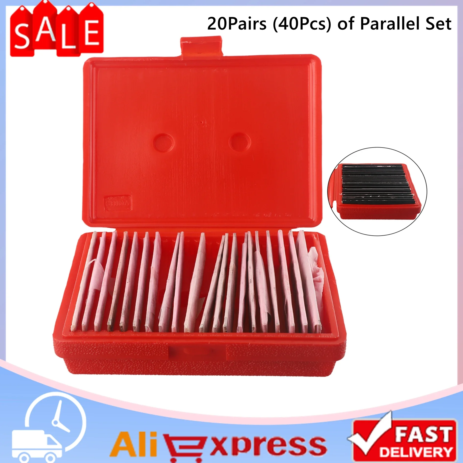 20Pairs (40pcs)Parallel Set Manufactured Parallel Pad Gauge Block CNC Milling Pads 1/2-1-11/16