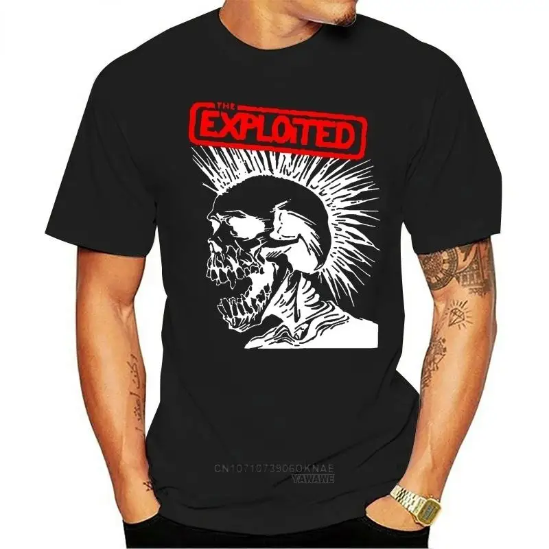 Skull Exploited T Shirt Men Gothic Trend Tshirt Male Tops Harajuku Punk Clothes Men Clothing Ropa Hombre graphic t shirts Casual