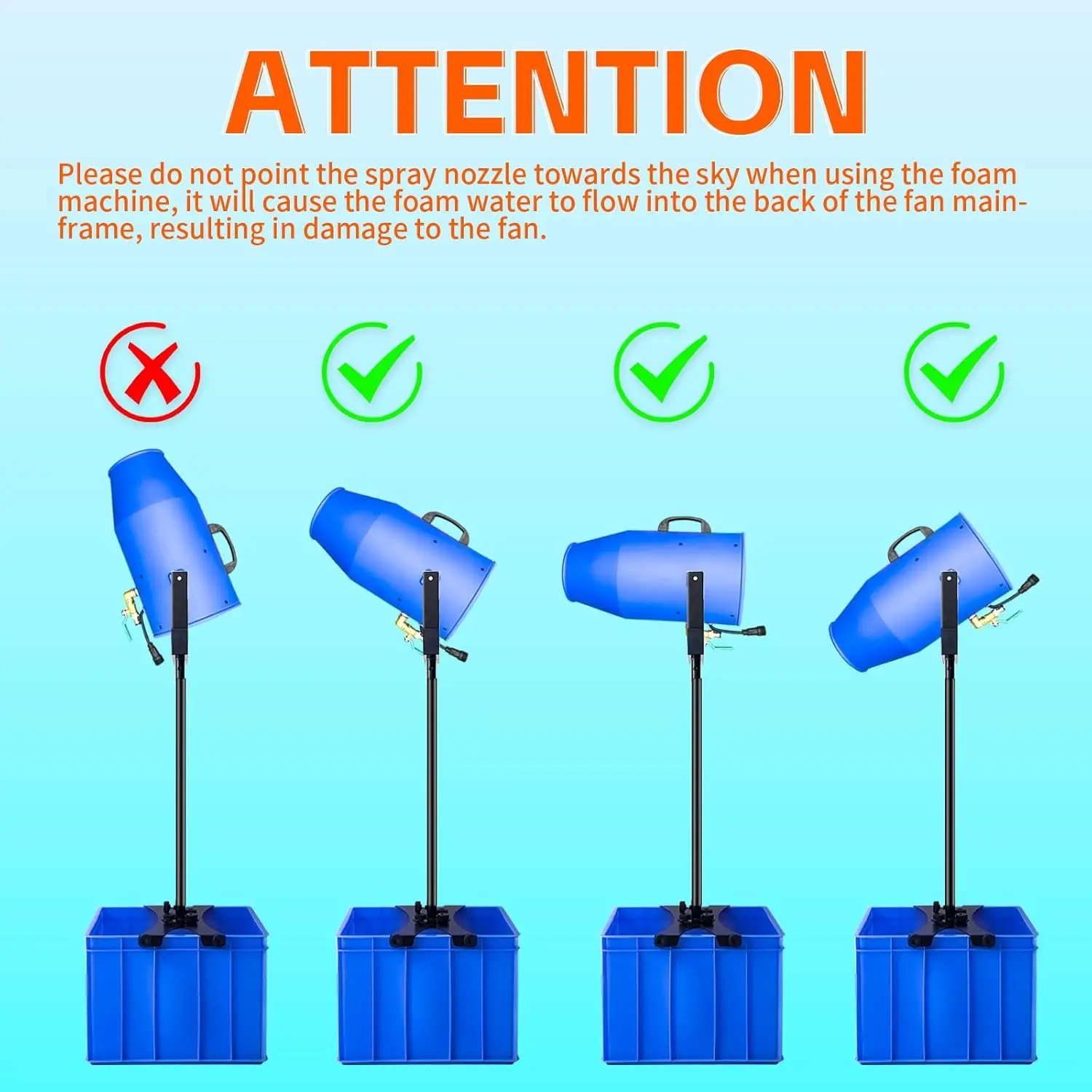 Machine à mousse pour fête, machine à mousse pour fête avec réservoir d'eau, canon à mousse pour jardin, piscine, intérieur, anniversaires, célébrations et B
