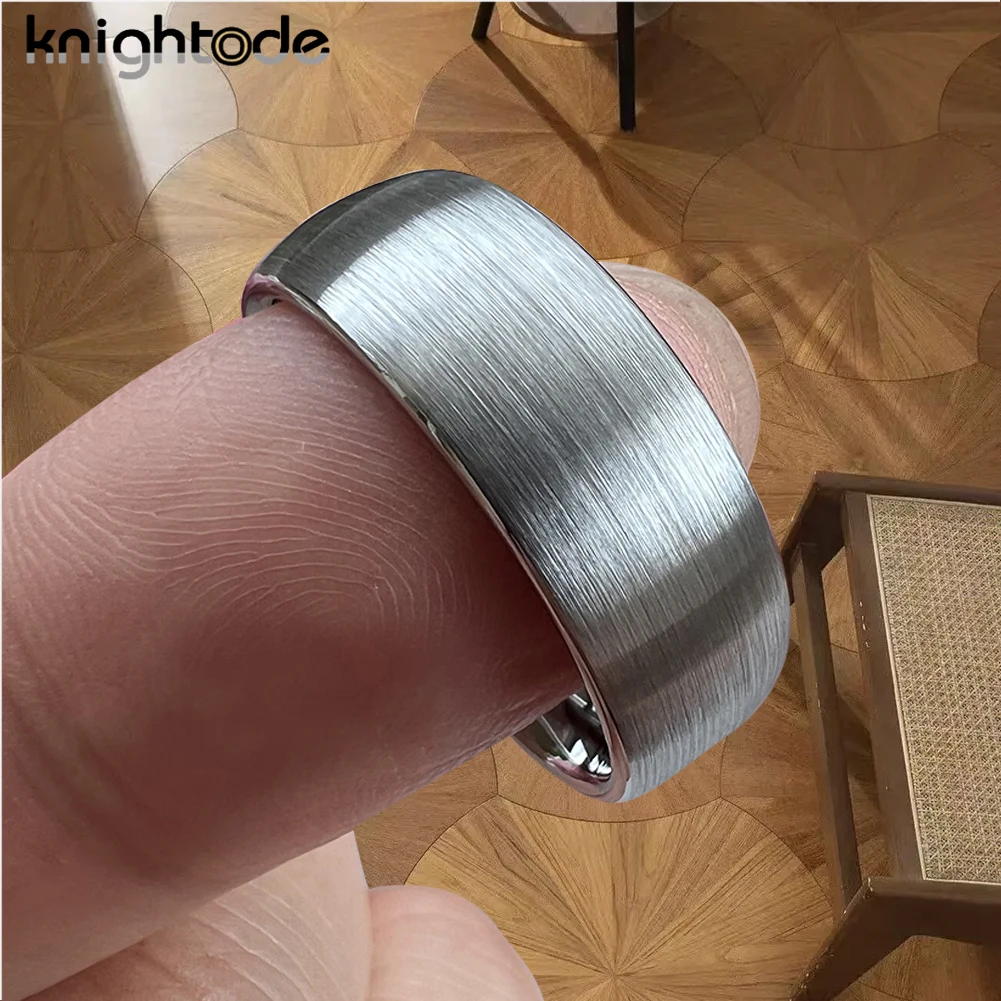 6mm 8mm Tungsten Carbide Rings for Men Women Wedding Engagement Band Dome Brushed Comfort Fit view 5