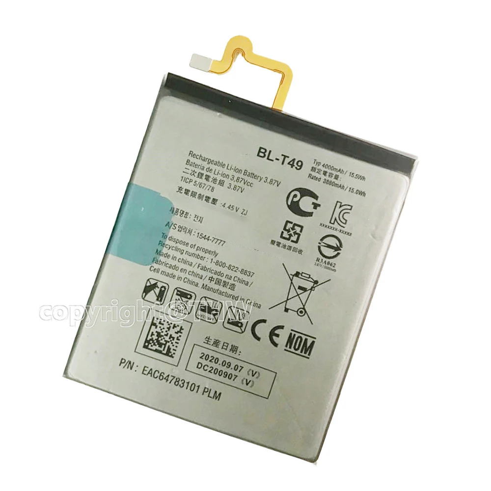 Original Replacement Battery 4000mAh BL-T49 For LG K510 K51S K61 K41S LM-K410BMW LM-K510BMW LM-K51 BL T49+Free Tools +Track code